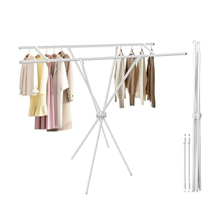 【梅雨に】ColtKing 折り畳み物干しスタンド 大容量室内物干し 135㎝ 1,999円送料無料！