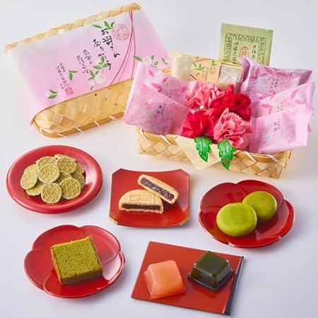 伊藤久右衛門 母の日 抹茶スイーツ 5種類入り 竹かご入り詰め合わせ 1,399円送料無料！